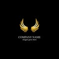 wings gold logo vector illustration template-vector Royalty Free Stock Photo