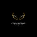 wings gold logo vector illustration template-vector Royalty Free Stock Photo