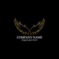 wings gold logo vector illustration template-vector Royalty Free Stock Photo