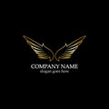 wings gold logo vector illustration template-vector Royalty Free Stock Photo