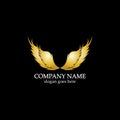 wings gold logo vector illustration template-vector Royalty Free Stock Photo