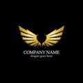 wings gold logo vector illustration template-vector Royalty Free Stock Photo