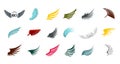 Wings icon set, flat style Royalty Free Stock Photo