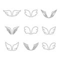 Wings icon set Royalty Free Stock Photo
