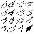 Wings icon sketch collection cartoon hand drawn vector illustration sketch Royalty Free Stock Photo