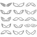 Wings icon sketch collection cartoon hand drawn vector illustration Royalty Free Stock Photo
