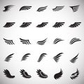 Wings icons set on white background for graphic and web design. Simple vector sign. Internet concept symbol for website Royalty Free Stock Photo