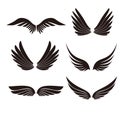 Wings icons set on white background for graphic and web design Royalty Free Stock Photo