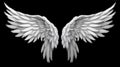 Wings isolated  black background , Generate AI Royalty Free Stock Photo