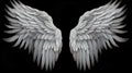 Wings isolated  black background , Generate AI Royalty Free Stock Photo