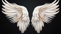 Wings isolated  black background , Generate AI Royalty Free Stock Photo