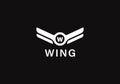 Wings Logo abstract design vector template Wings Logo. Aircraft Wings Logo icon. Royalty Free Stock Photo
