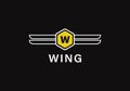 Wings Logo abstract design vector template Wings Logo. Aircraft Wings Logo icon Royalty Free Stock Photo