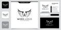 Wings logo vector icon, sign, graphic, illustration, symbol Royalty Free Stock Photo