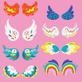 Wings painting creative shapes. Vector illustration decorative design Royalty Free Stock Photo