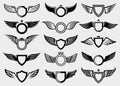Wings set. Collection icon wings. Vector Royalty Free Stock Photo