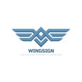 Wings sign - vector logo template concept illustration. Transport abstract symbol. Design element Royalty Free Stock Photo