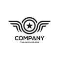 Wings and star vector logo Royalty Free Stock Photo