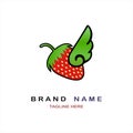 wings strawberry fruit logo designs vector for brand or company and other