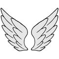 2642 wings, vector illustration, linear drawing of a pair of wings in black and white, isolate, design elements, doodle style Royalty Free Stock Photo