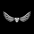 Wings vector logo. Wings monogram. Letter O emblem