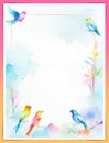 On the Wings of Visual Watercolor. Special Designs Filled with the Song of Birds Royalty Free Stock Photo