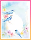 On the Wings of Visual Watercolor. Special Designs Filled with the Song of Birds Royalty Free Stock Photo