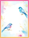 On the Wings of Visual Watercolor. Special Designs Filled with the Song of Birds Royalty Free Stock Photo