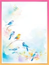 On the Wings of Visual Watercolor. Special Designs Filled with the Song of Birds Royalty Free Stock Photo