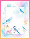 On the Wings of Visual Watercolor. Special Designs Filled with the Song of Birds Royalty Free Stock Photo