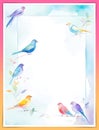 On the Wings of Visual Watercolor. Special Designs Filled with the Song of Birds Royalty Free Stock Photo