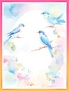 On the Wings of Visual Watercolor. Special Designs Filled with the Song of Birds Royalty Free Stock Photo