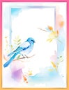 On the Wings of Visual Watercolor. Special Designs Filled with the Song of Birds Royalty Free Stock Photo