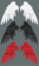 Wings white, black, red A Royalty Free Stock Photo
