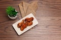 Wings on a wooden background