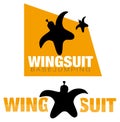 Wingsuit base jumping logo