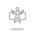 Wingsuit linear icon. Modern outline Wingsuit logo concept on wh