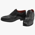 Wingtip shoes black isolated on white 3D Illustration Royalty Free Stock Photo