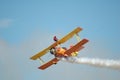 Wingwalker on biplane