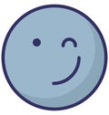 wink, bemused face Vector Isolated Icon which can easily modify or edit Royalty Free Stock Photo