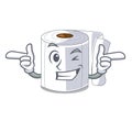 Wink character toilet paper rolled on wall