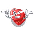 Wink choclate heart box in shape mascot