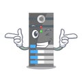 Wink data server isolated in the character Royalty Free Stock Photo