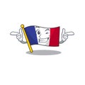 Wink flag france isolated with the mascot