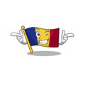 Wink flag romania cartoon shaped on character