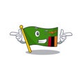 Wink flag zambia shape with the cartoon