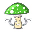 Wink green amanita mushroom character cartoon