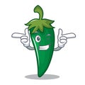 Wink green chili character cartoon