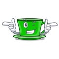 Wink green tea character cartoon