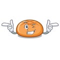 Wink hamburger bun character cartoon
